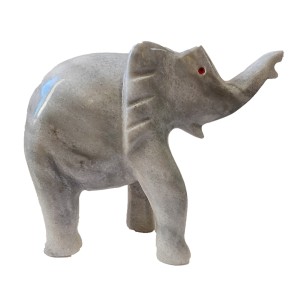 Sunny Grey Hand Carved Marble Elephant H:8" (H:20xW:25cm) Sunny Grey Hand Carved Marble Elephant H:8" (H:20xW:25cm)